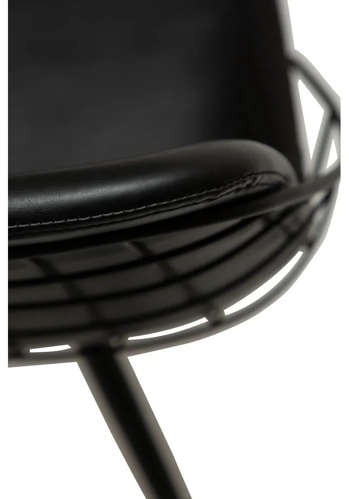 Čierna jedálenská stolička z imitácié kože DAN-FORM Denmark Sway