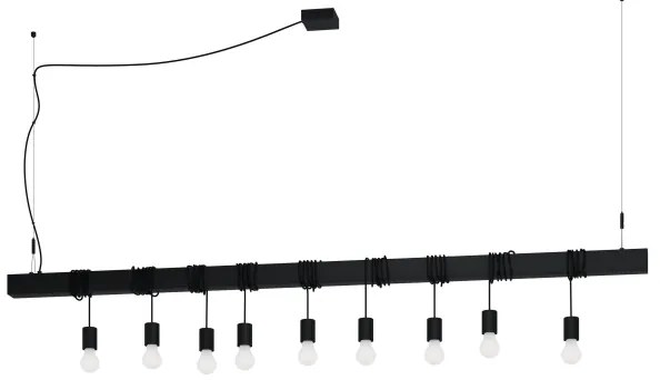 Eglo 39939 - Luster na lanku TOWNSHEND-B 9xE27/40W/230V čierna