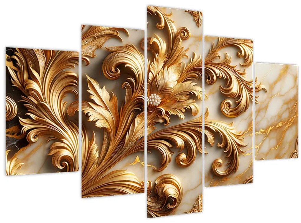 Obraz - Mramor so zlatom (150x105 cm)