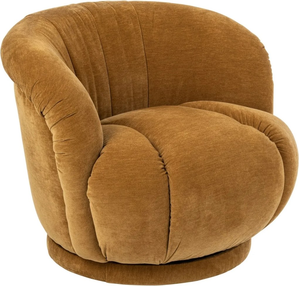 Luxusné otočné kreslo v okrovej farbe Luxury - 87 * 84 * 70 cm