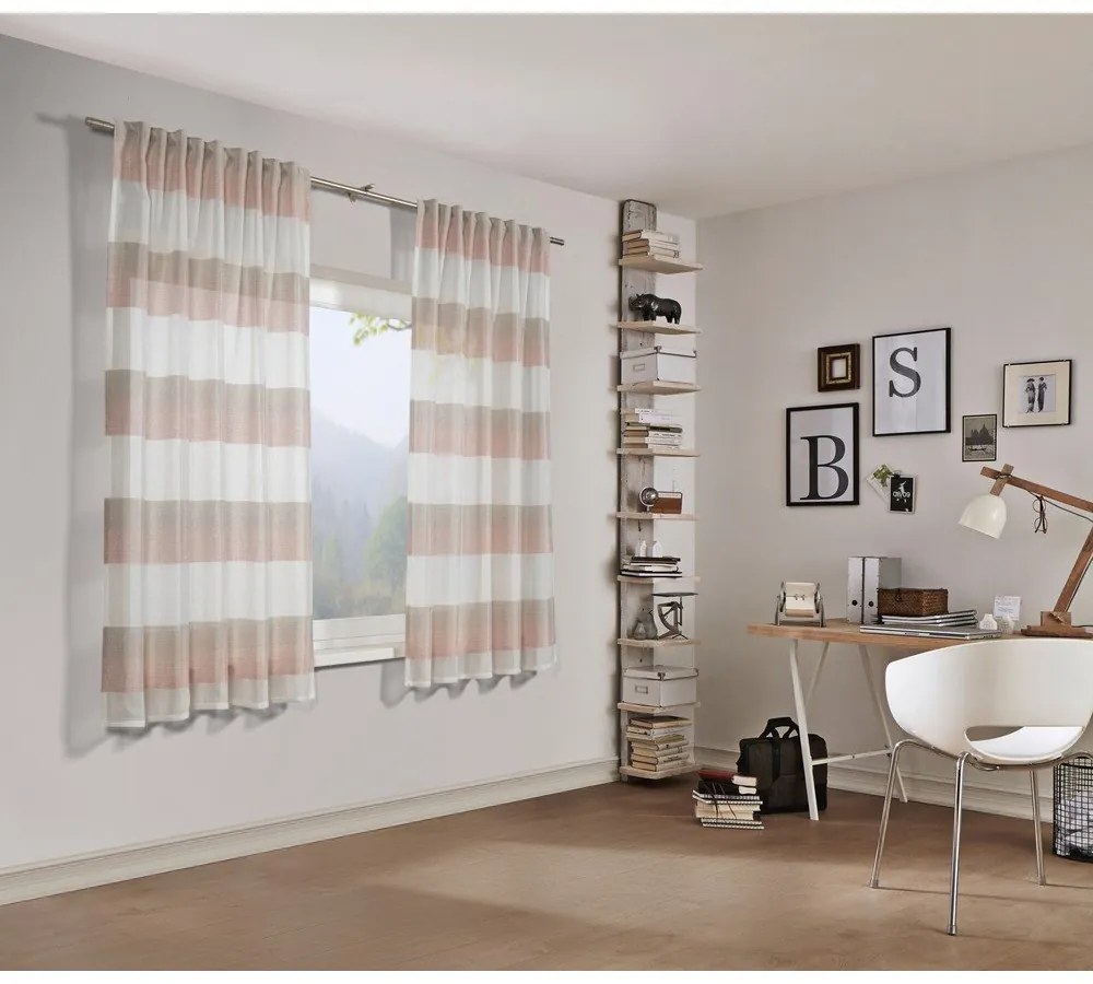 Ružová záclona 175x140 cm Etamine - Gardinia