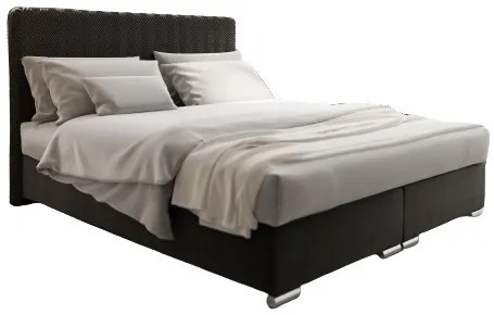 Manželská posteľ 140 cm Boxspring Penarth Comfort (čierna) (s roštom, matracom a úl. priestorom). Vlastná spoľahlivá doprava až k Vám domov. 1056277