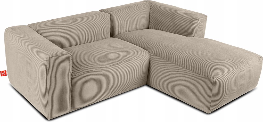 Modulárna rohová sedačka do obývačky pravá, mäkké sedadlo Konsimo Buffo béžová