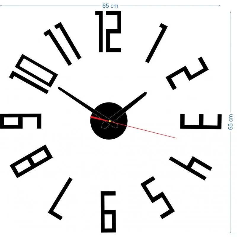 Nástenné hodiny Quartz, nalepovacie dekorácie, 3D zrkadlové nálepky Xmomo X0018-Wall clock HEU-