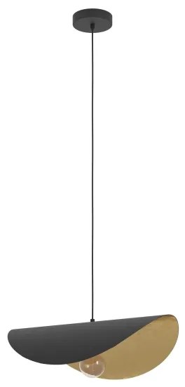 Eglo 390393 - Luster na lanku SACEDA 1xE27/40W/230V 53 cm čierna/zlatá