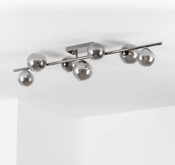 Brilagi - LED prisadený luster MILLA 7xG9/3W/230V čierny chróm/dymové sklo