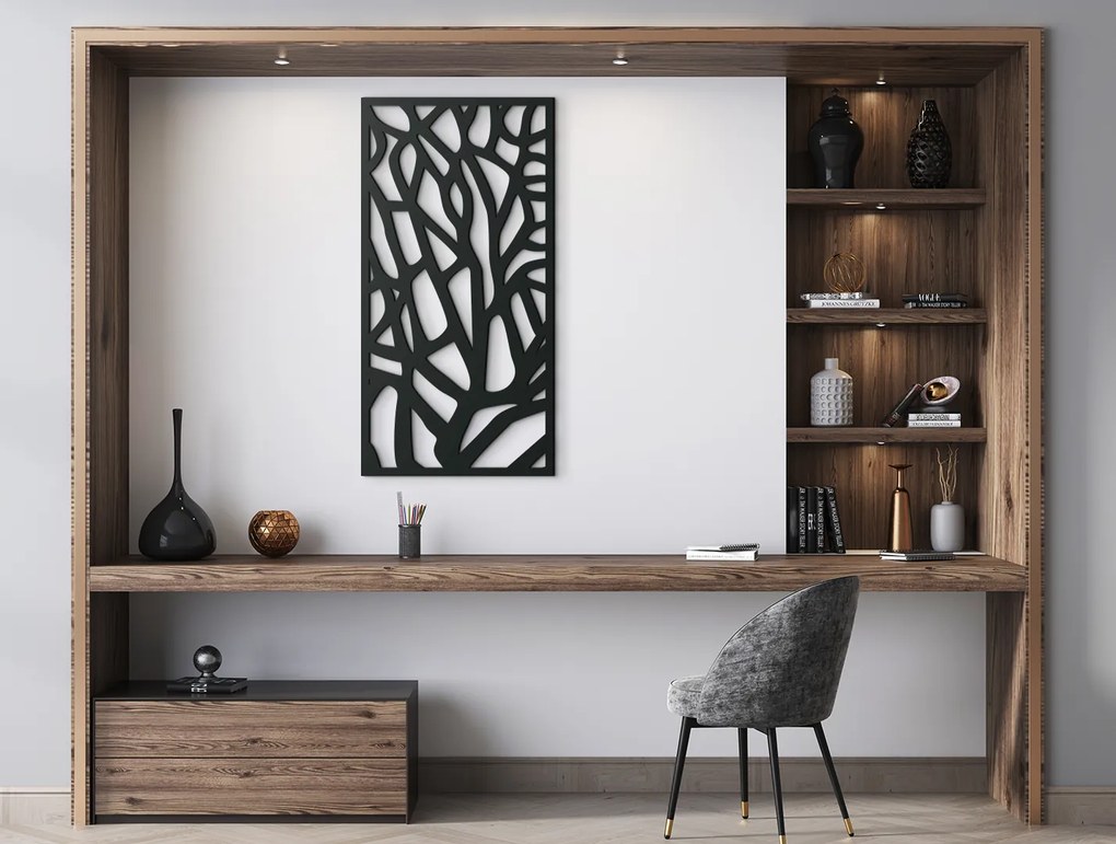 drevko Moderný obraz Konáre stromu Rozmer obrazu: 44,5 x 22,5 cm, Farba dekorácie: Čierna