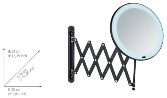 WENKO 25524100 - Zrkadlo BARONA 20x34 cm čierne