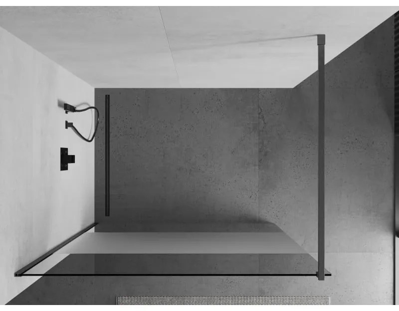 Mexen Kioto, sprchová zástena Walk-In 80 x 200 cm, 8mm číre sklo-námraza, grafitový profil, 800-080-101-66-35