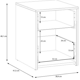 Nočný stolík URO dub artisan/biela