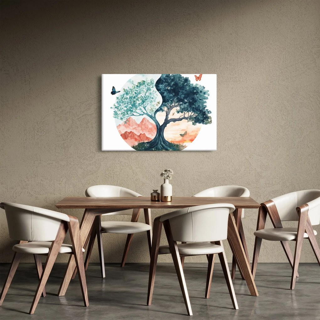 Obraz – Akvarelový strom plný života (90x60 cm)