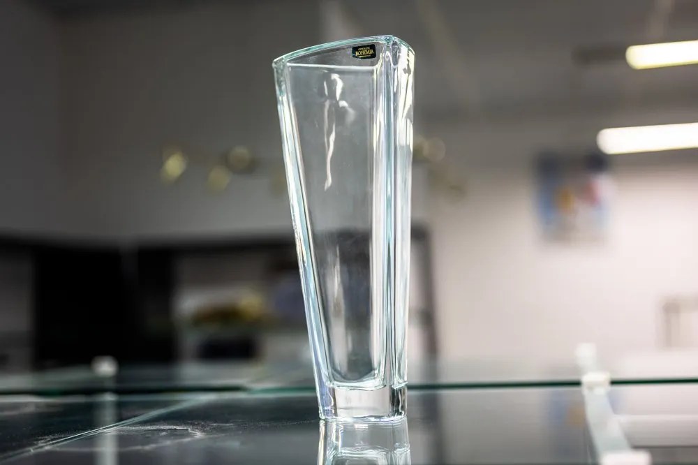 Dekoratívna váza z krištáľového skla, TRIANGLE, Crystalite Bohemia, 30,5 cm