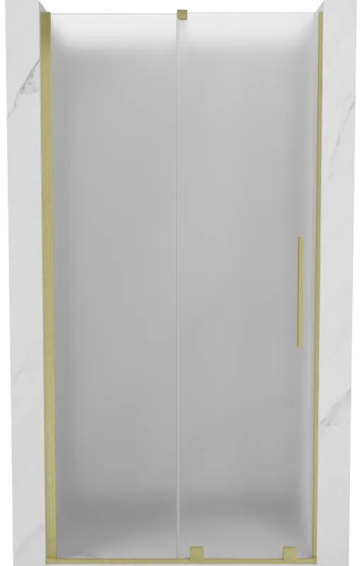 Mexen Velar, posuvné sprchové dvere do otvoru 110 cm, 8mm sklo námraza, zlatá matná, 871-110-000-31-55
