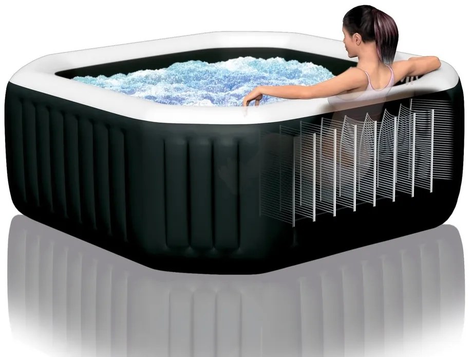 Intex | Vírivý bazén Pure Spa - Jet & Bubble Deluxe HWS 6 + Solárna sprcha UNO 35 l hliníková s LED svetlom | 19900163