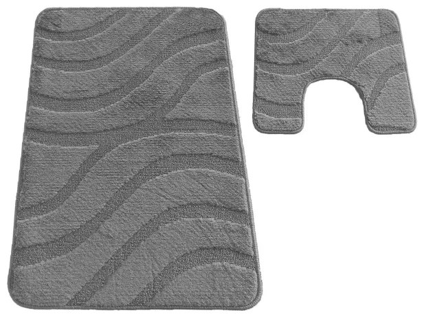 Sada kúpeľňových koberčekov Montana Symphony Metal Grey