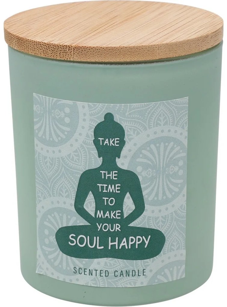 Vonná sviečka Soul Happy, vôňa lúčny vánok, 7 x 8,5 cm, 300 g, farba zelená