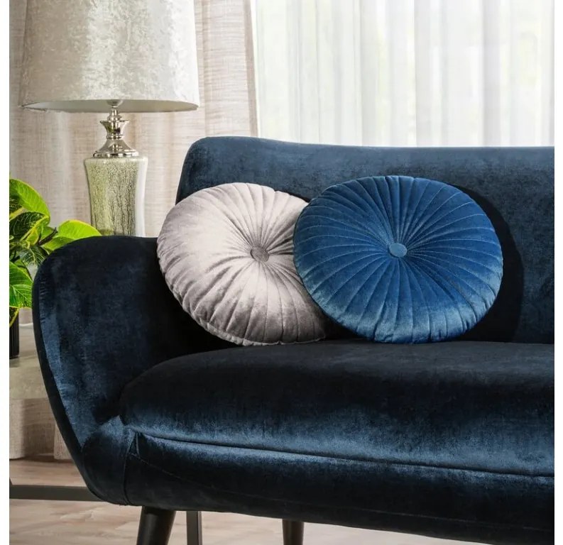 Dekorstudio Dekoratívny okrúhly vankúš VELVET - biely