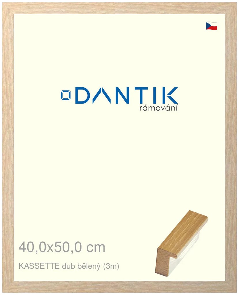 DANTIK rám na obraz 40x50 | KASSETTE dub bělený (Plexi Čiré)