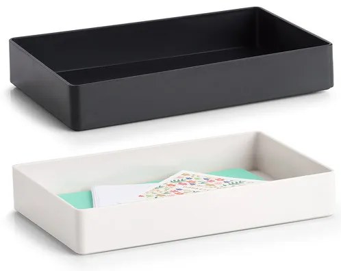 Zeller Present Plastový organizér na kancelárske potreby/listy, UNTENSIL, biely