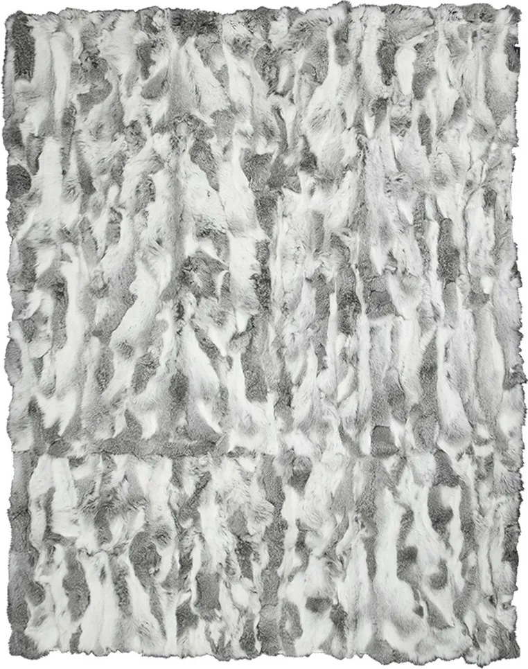 Pléd / prehoz z králičie kože Rabbi šedá mix - 130 * 180 * 3cm