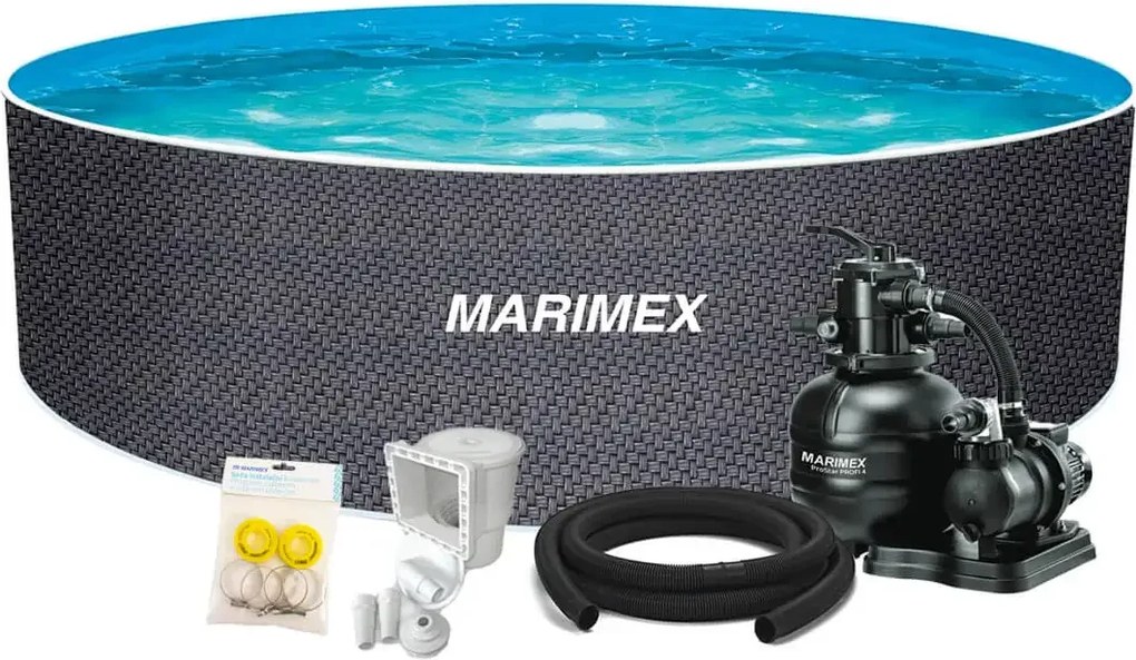 Marimex | Bazén Marimex Orlando 3,66x1,22 m s pieskovou filtráciou a príslušenstvom - motív RATAN | 19900127