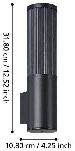 Eglo 901033 - Vonkajšie nástenné svietidlo SALLE 1xE27/15W/230V IP54