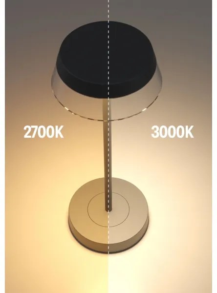 Redo 90312 - LED Stmievateľná stolná lampa ILUNA LED/2,5W/5V 3000 mAh IP65 čierna