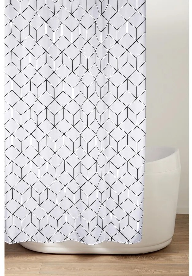 Aqualine Aqualine, Sprchový záves 180x200cm, polyester, kruhy, ZV029