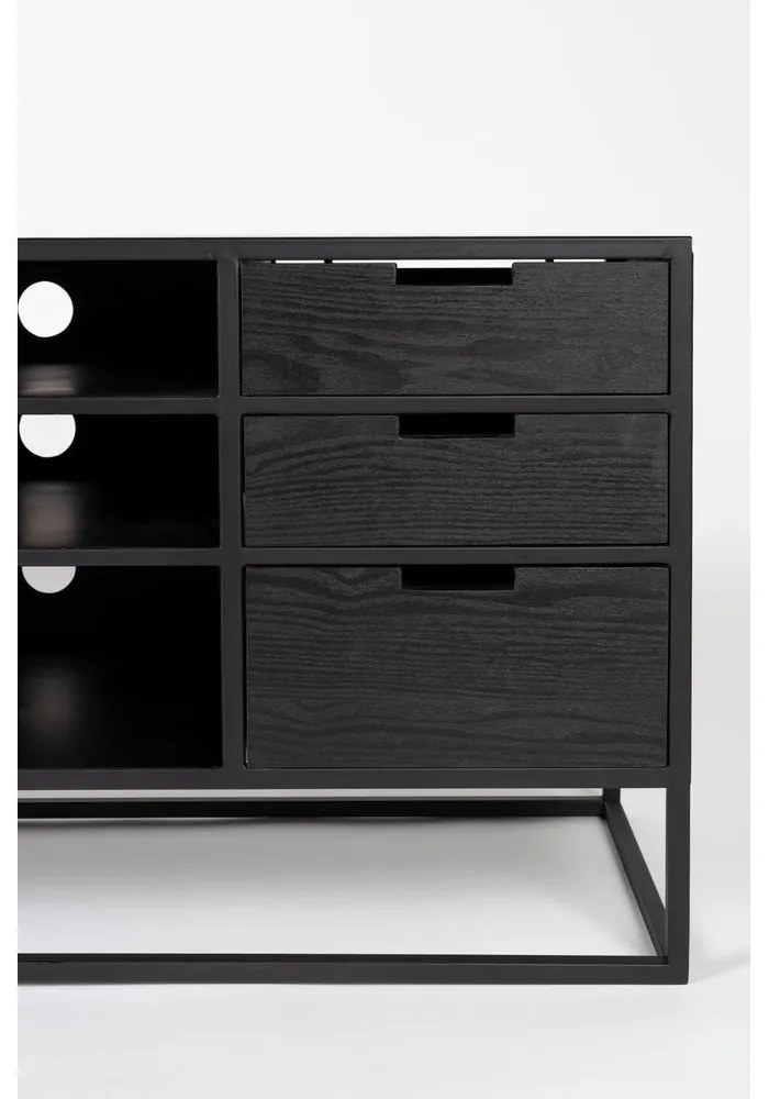 Čierny ratanový TV stolík 38x55 cm Guuji – White Label