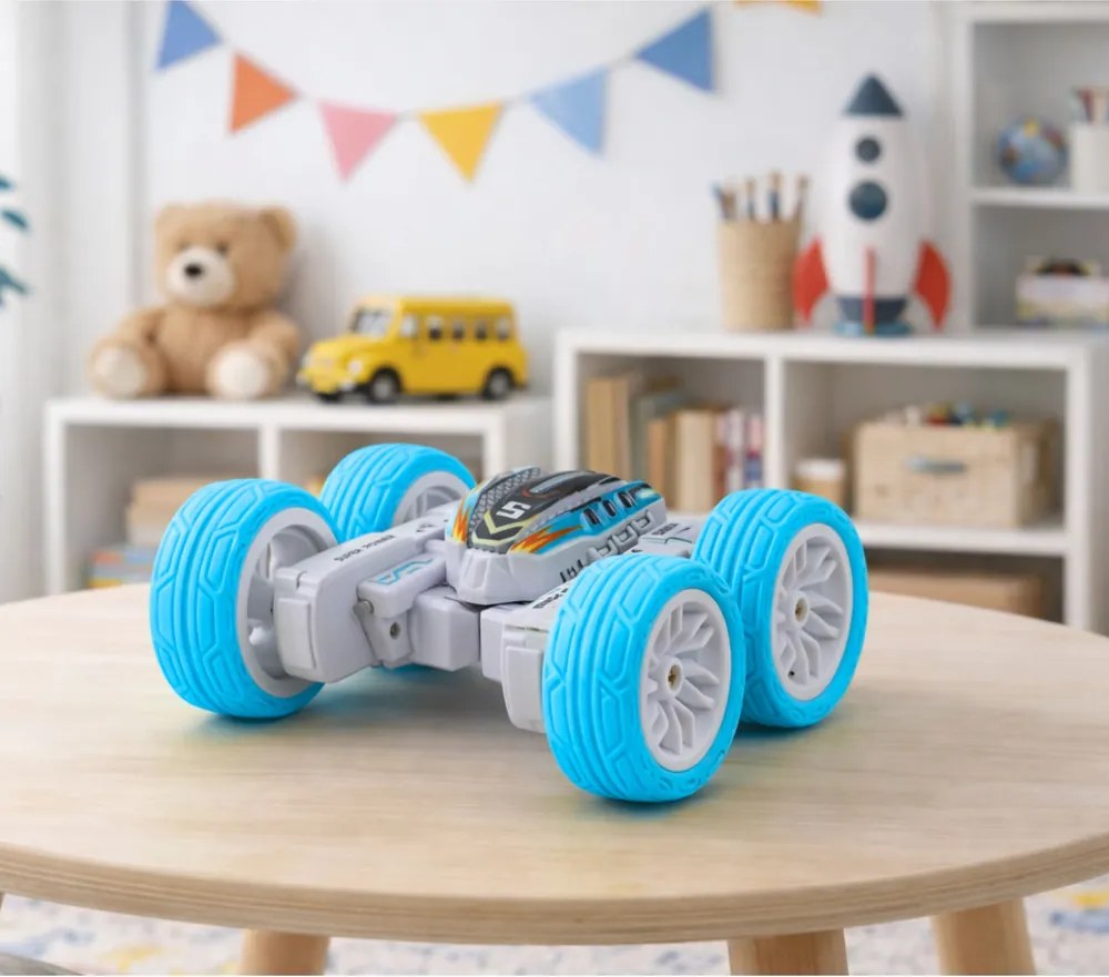 LEAN Toys Terénne akrobatické RC auto 360°, diaľkovo ovládané, modré 1:32