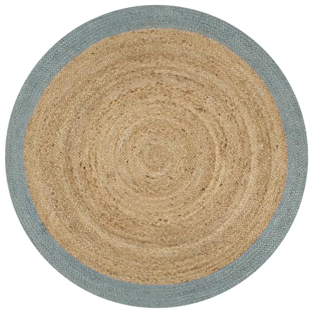 vidaXL Ručne vyrobený jutový koberec s olivovo-zelenými okrajmi 150 cm