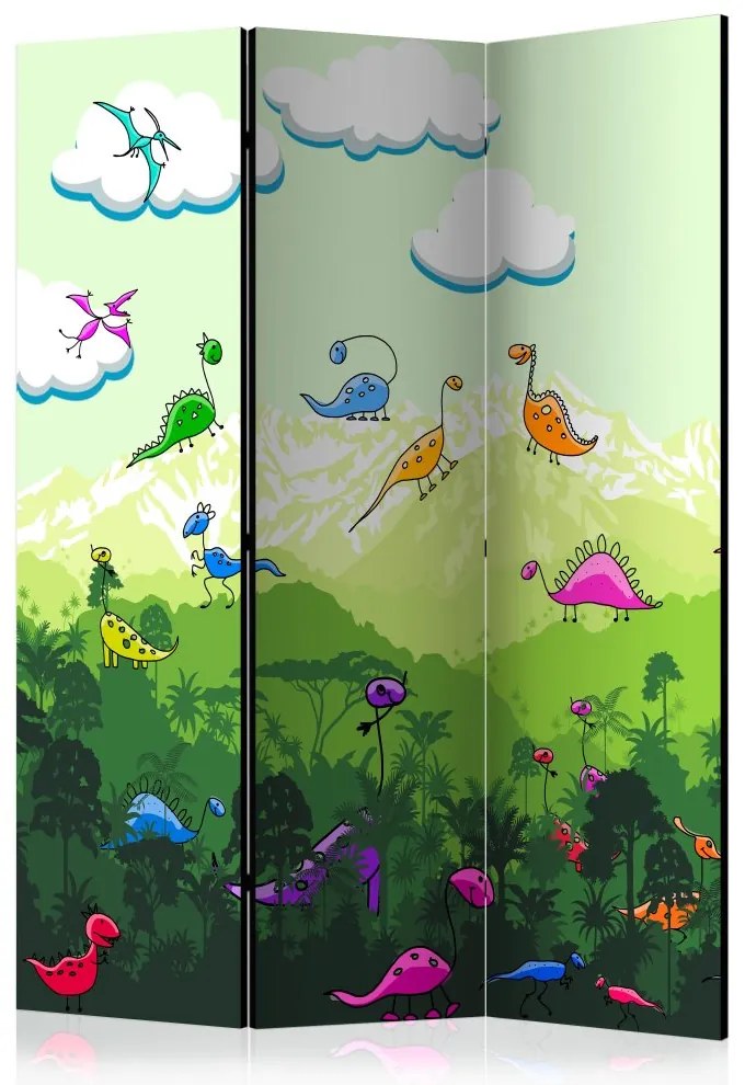 Artgeist Paraván - Colorful Dinosaurs [Room Dividers]