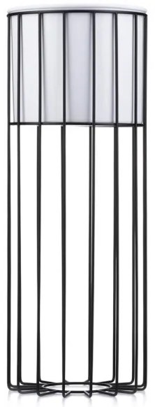 Kovový kvetináč LOFT 55x20 cm čierna/biela