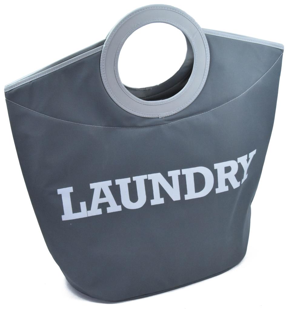 Textilní koš na prádlo LAUNDRY šedý