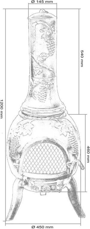TERA Vonkajší záhradný kozub zliatina 120 cm - bronz