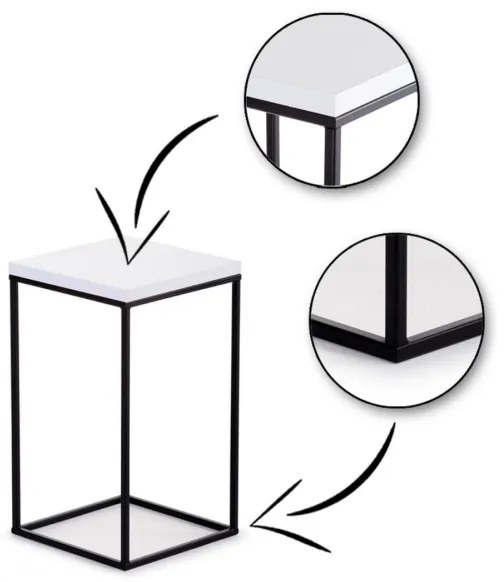 Stojan na kvety BASICLOFT 40x24 biela/čierna