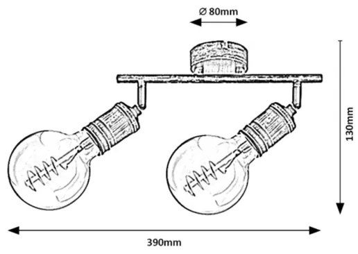 Rabalux 3215 - Bodové svietidlo FIDEL 2xE27/25W/230V