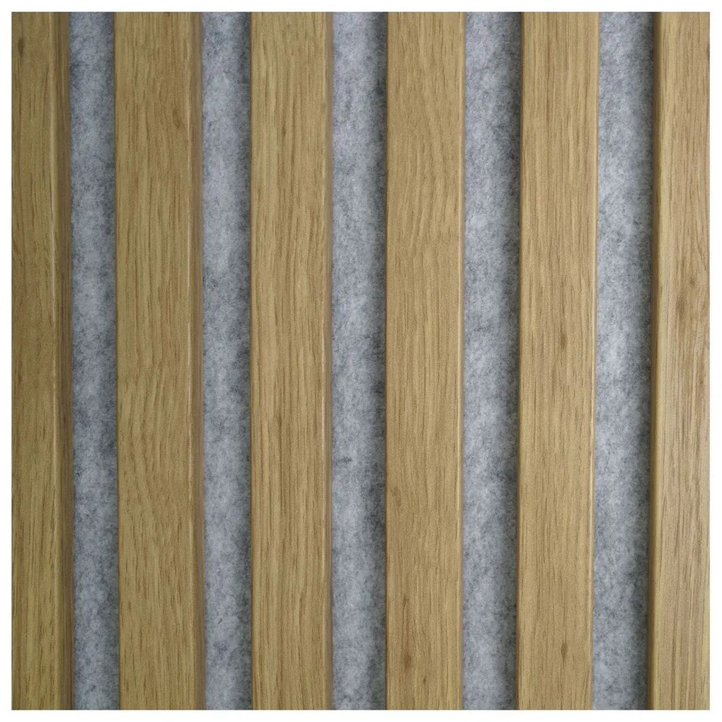 Akustický obkladový panel dub, MDF, 2600 × 420 × 20 mm, dub