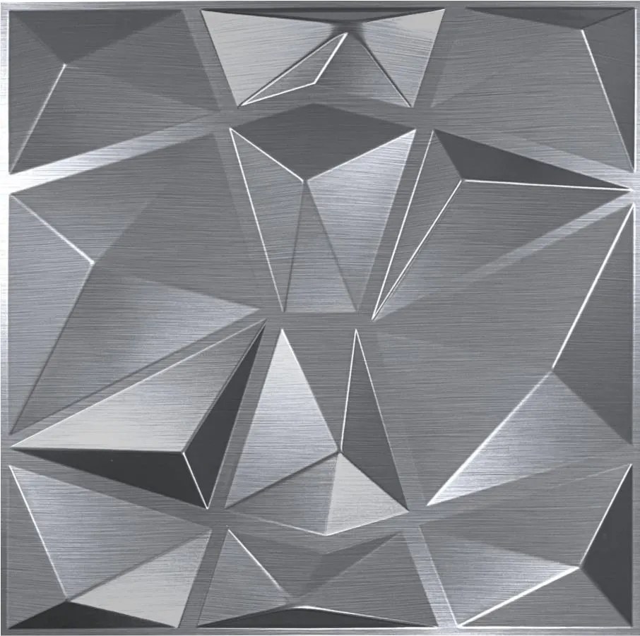 Obkladové panely 3D PVC DIAMANT D094 strieborný, cena za kus, rozmer 500 x 500 mm, DIAMANT strieborný, IMPOL TRADE