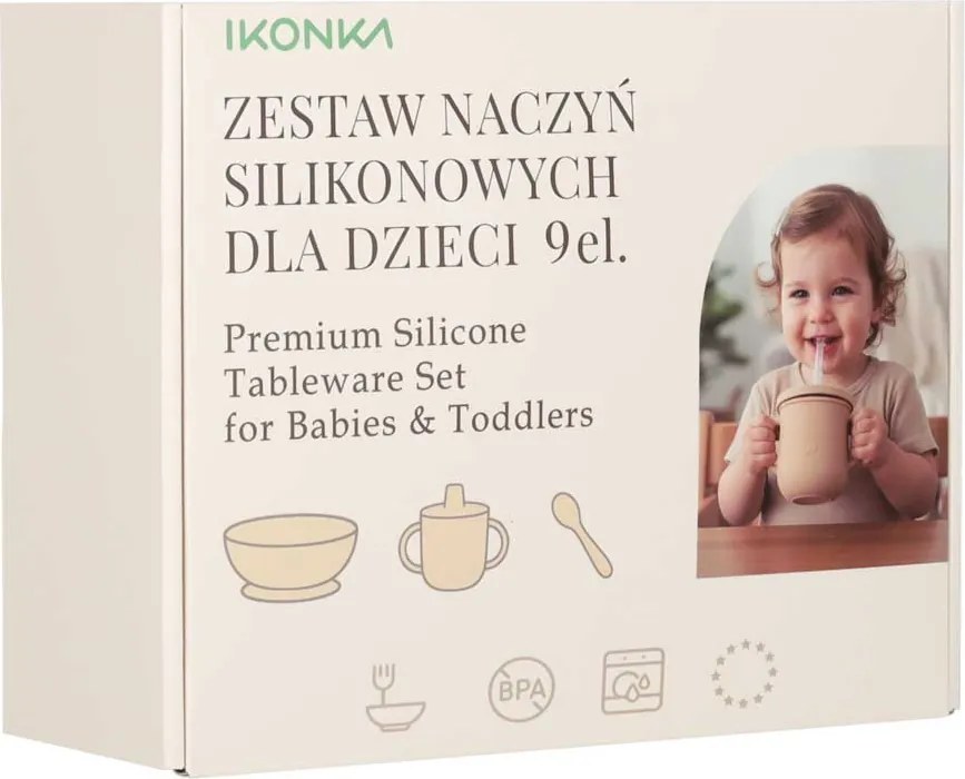 KIK Detská silikónová jedálenská súprava Krab, 9 ks, fialová