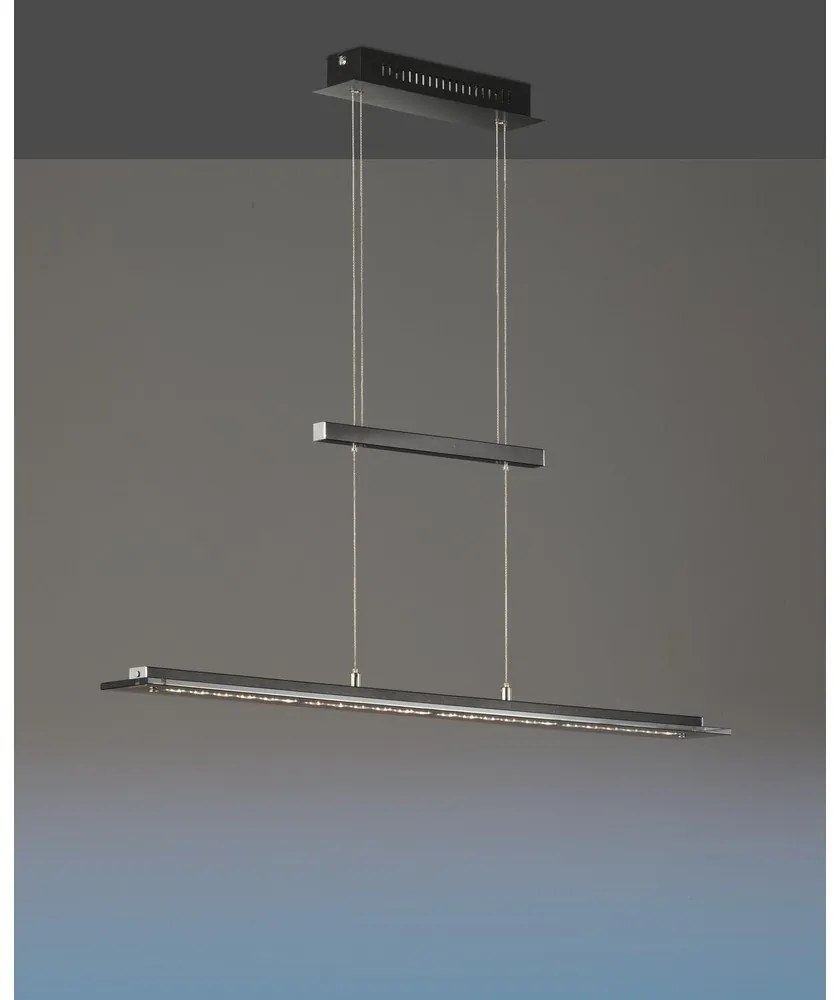 Čierne kovové LED stmievateľné závesné svietidlo Tenso – Fischer &amp; Honsel