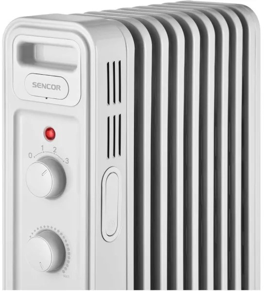 Sencor - Olejový ohrievač s 9 rebrami 800/1200/2000W/230V biely