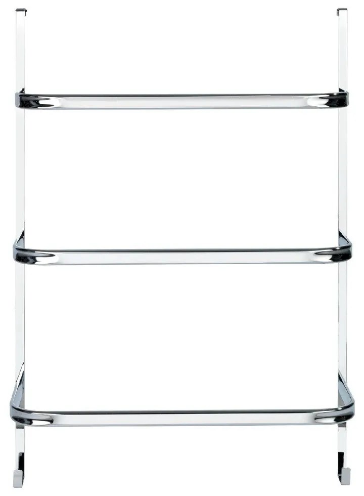 Strieborný samodržiaci věšiak na uteráky Wenko Towel Holder Chrome, 21 × 54 cm