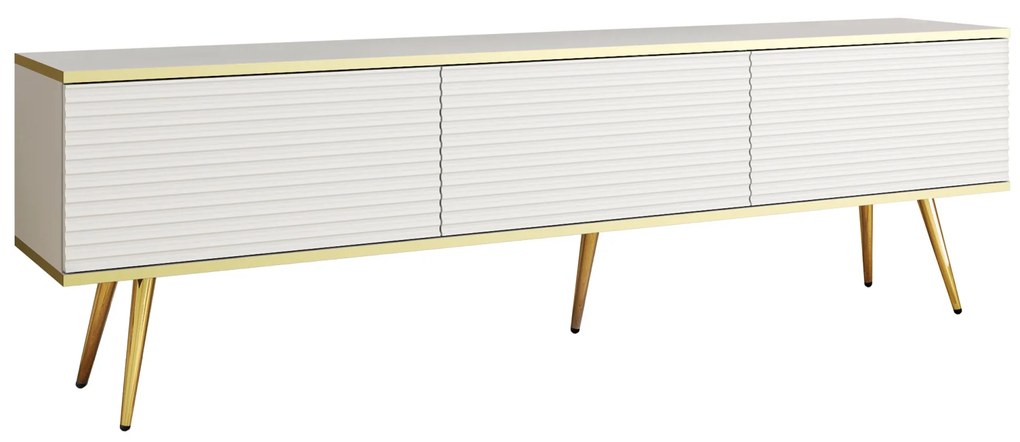 Závěsný televizní stolek Oro MDF 175 cm bílý/zlatý