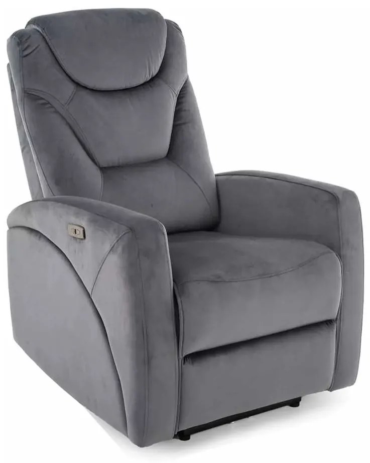 Polohovacie kreslo Kronos Velvet, sivá