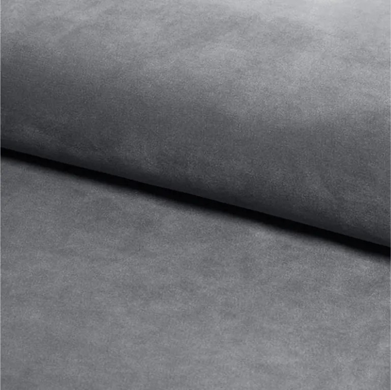 Sivá barová stolička MILA VELVET s čiernymi nohami