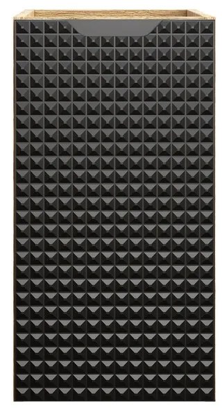 Závesná skrinka pod umývadlo Luxor Black s doskou 70 cm čierna/dub olejovaný