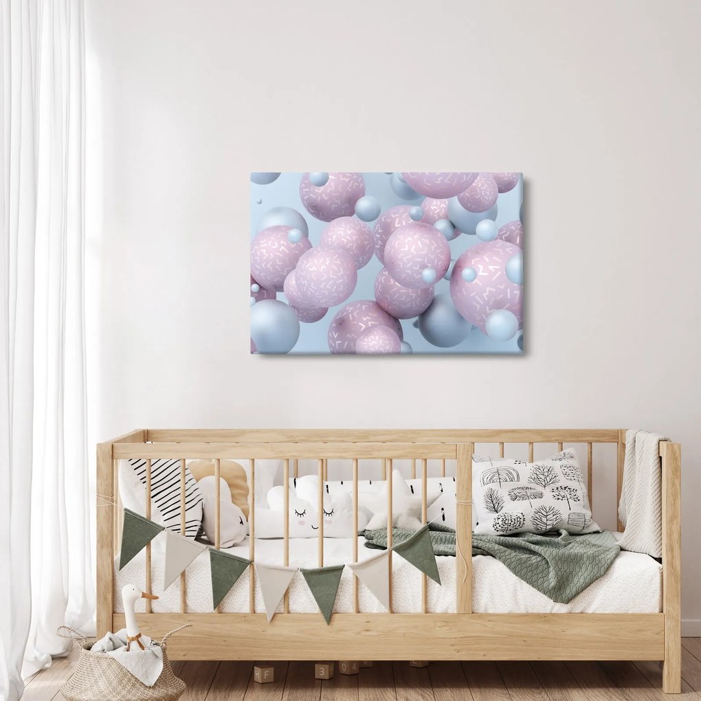 Abstraktný obraz - Pastelové guľa (90x60 cm)