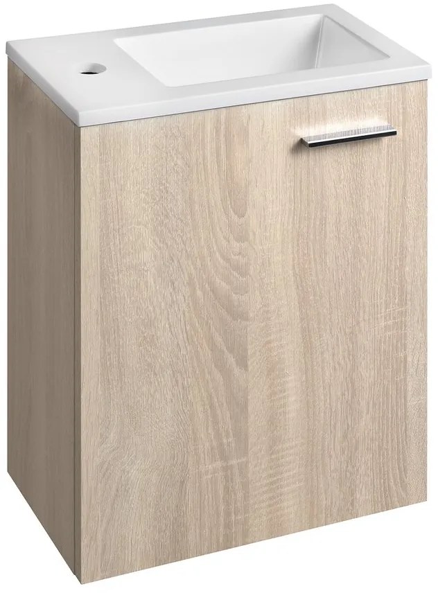 Aqualine Aqualine, ZOJA skrinka s keramickým umývadlom 40x22 cm, dub platin, 51049DP-01