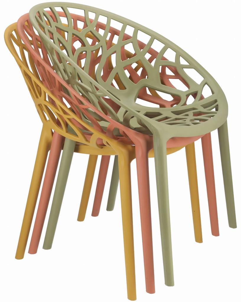 Dekorstudio Plastová dizajnová stolička ALBERO šalviovozelená